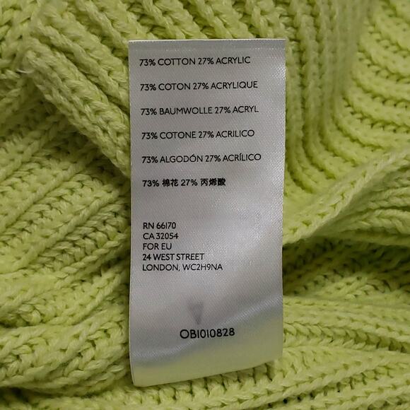 Free People Layer Cake Sweater Key Lime Green Sz XS Ribbed Asymmetric Turtleneck - Picture 9 of 13